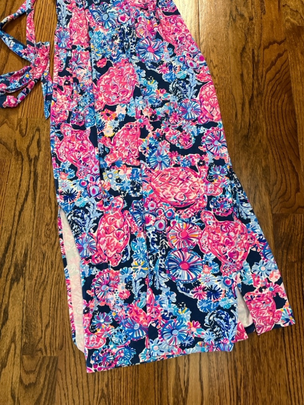 LILLY PULITZER Bingham Midi Dress High Tide In Turtle Amazement large NWT - Picture 7 of 8